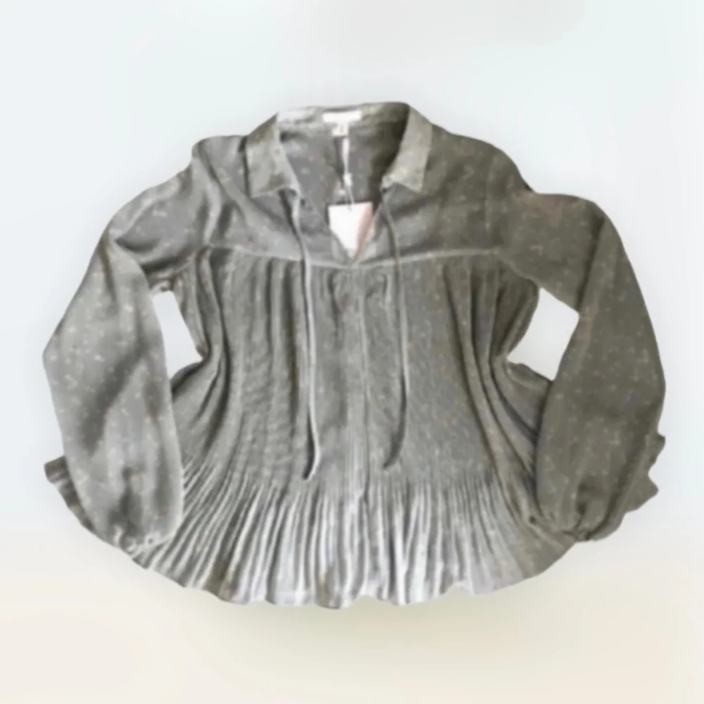 Blouse LC Lauren Conrad Green Small Sheer Floral - Picture 3 of 8